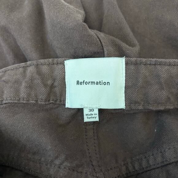 Reformation Sz 30 Wilder Wide Leg Flare Mocha Brown Jeans - Picture 4 of 11